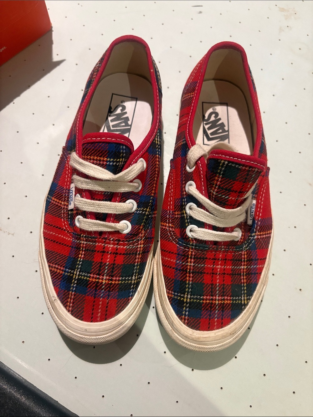 Vans PENDLETON Plaid Canvas Sneakers in Red and Blue
